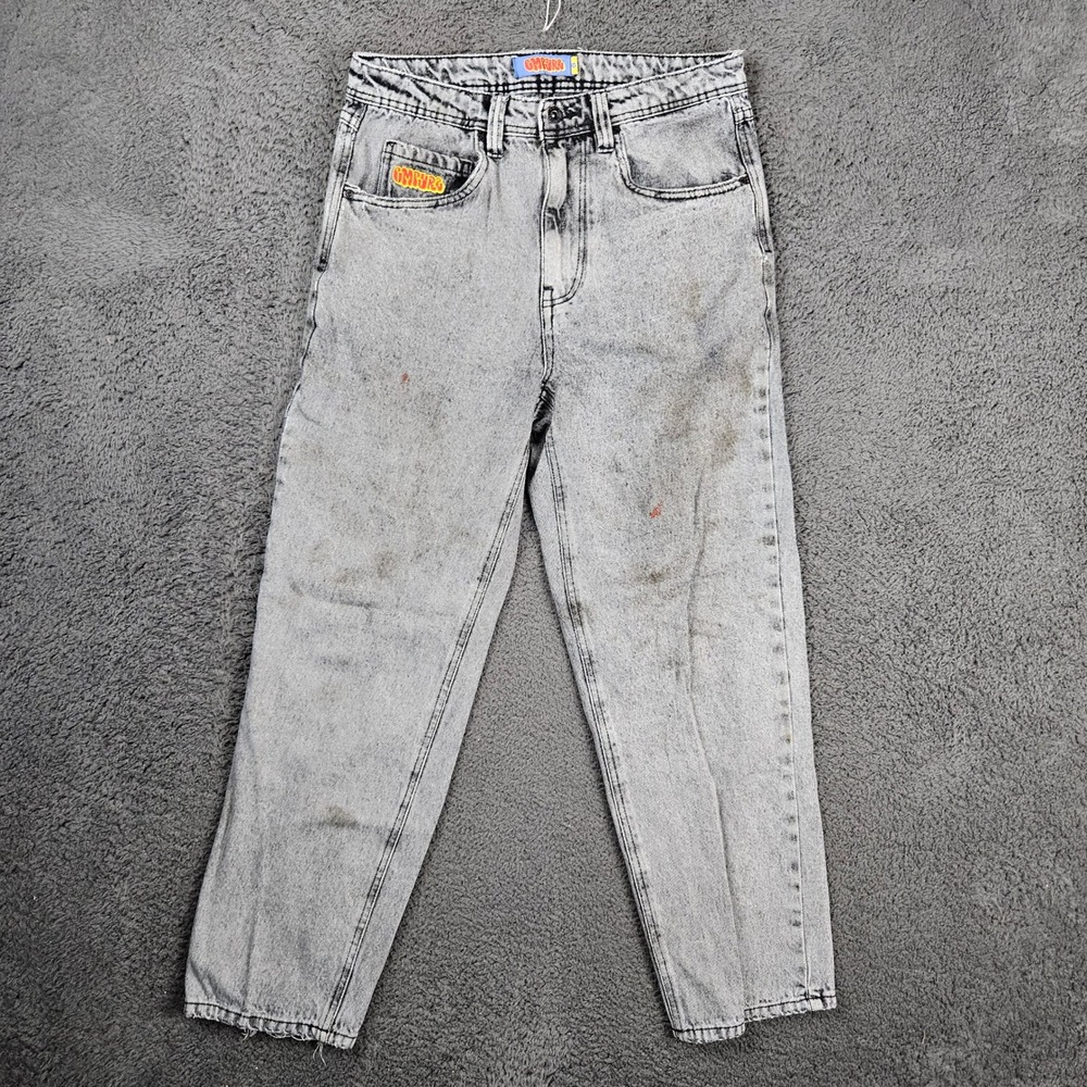 Gmpure Mens‎ Relaxed Fit Acid Wash Denim Jeans Gray Size 30